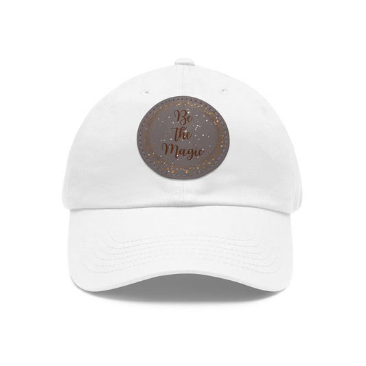 Dad Hat with Leather Patch (Round)