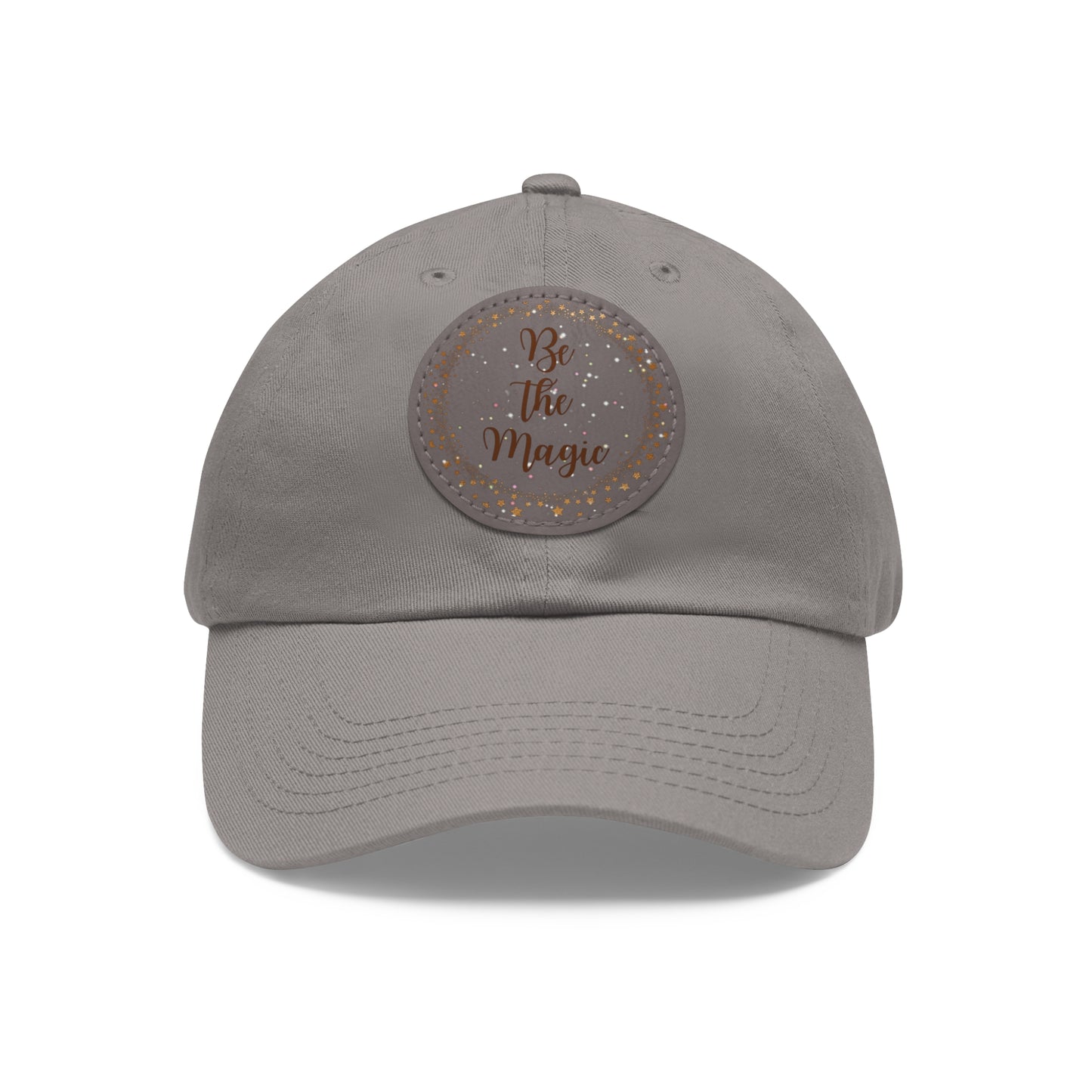 Dad Hat with Leather Patch (Round)