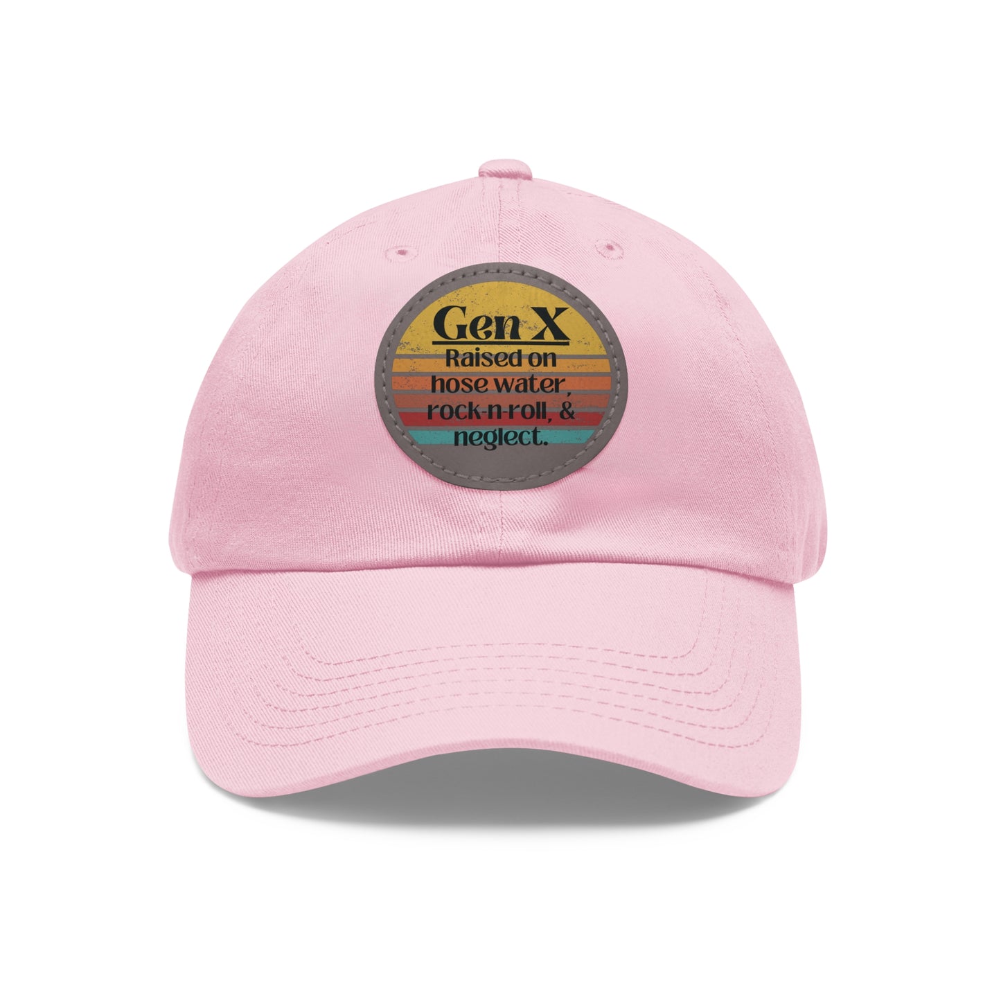 Dad Hat with Leather Patch (Round)