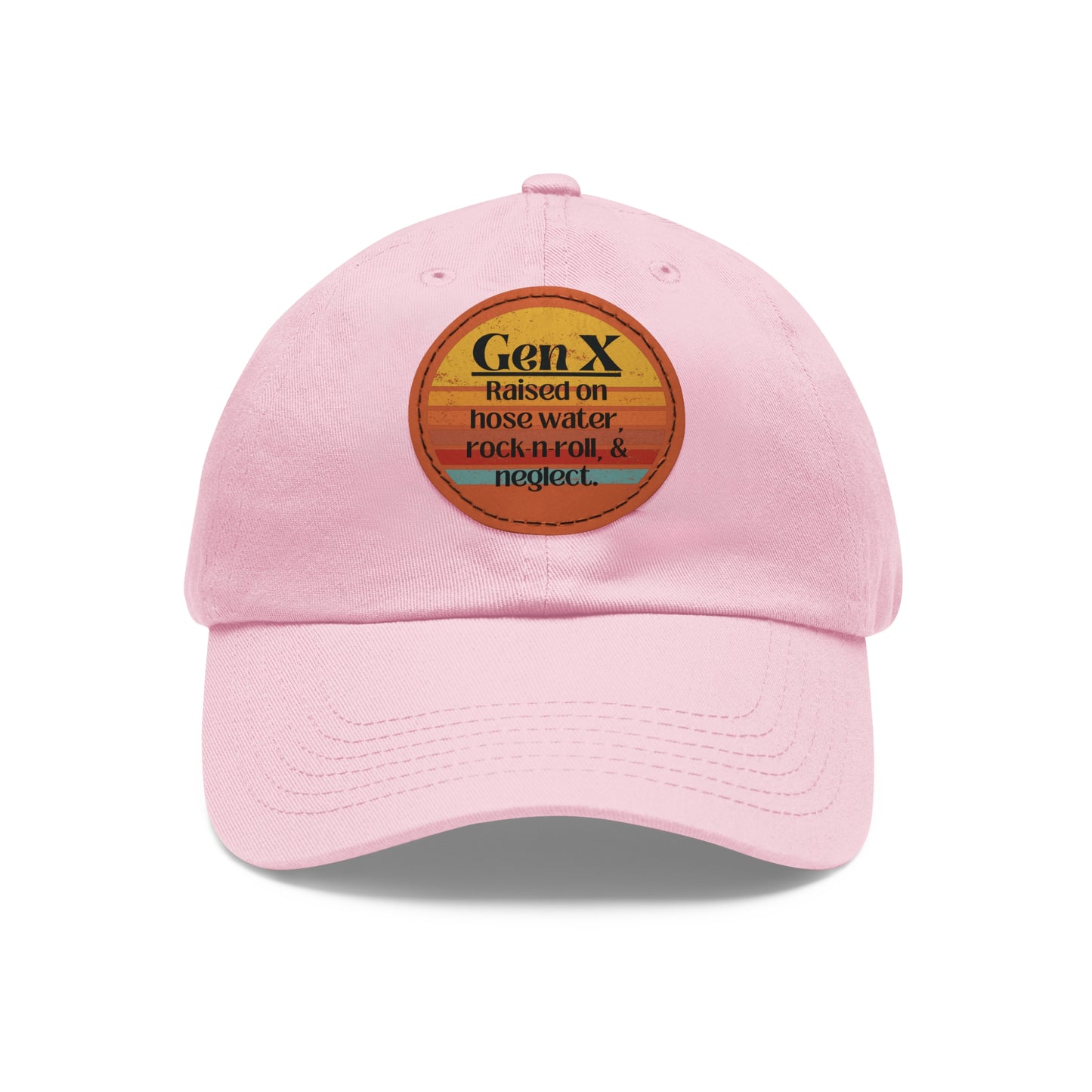 Dad Hat with Leather Patch (Round)