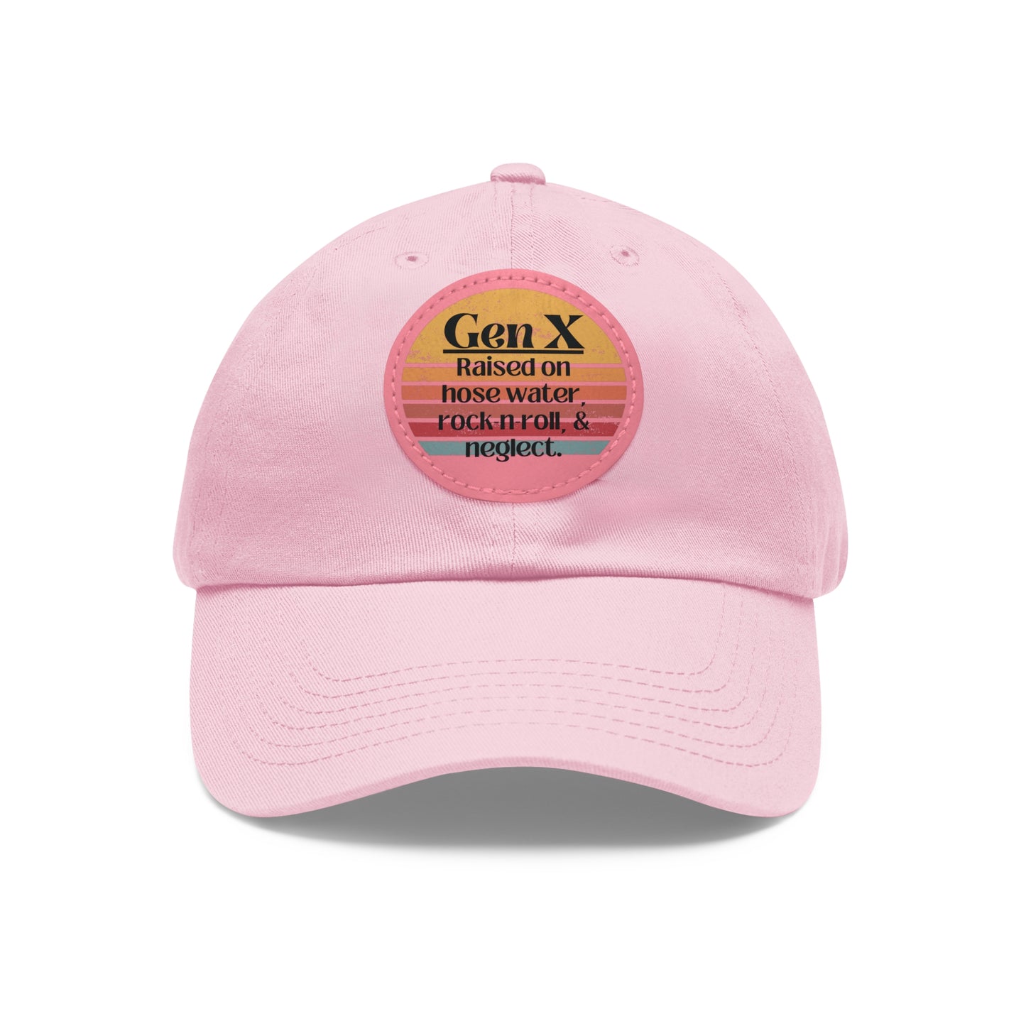 Dad Hat with Leather Patch (Round)